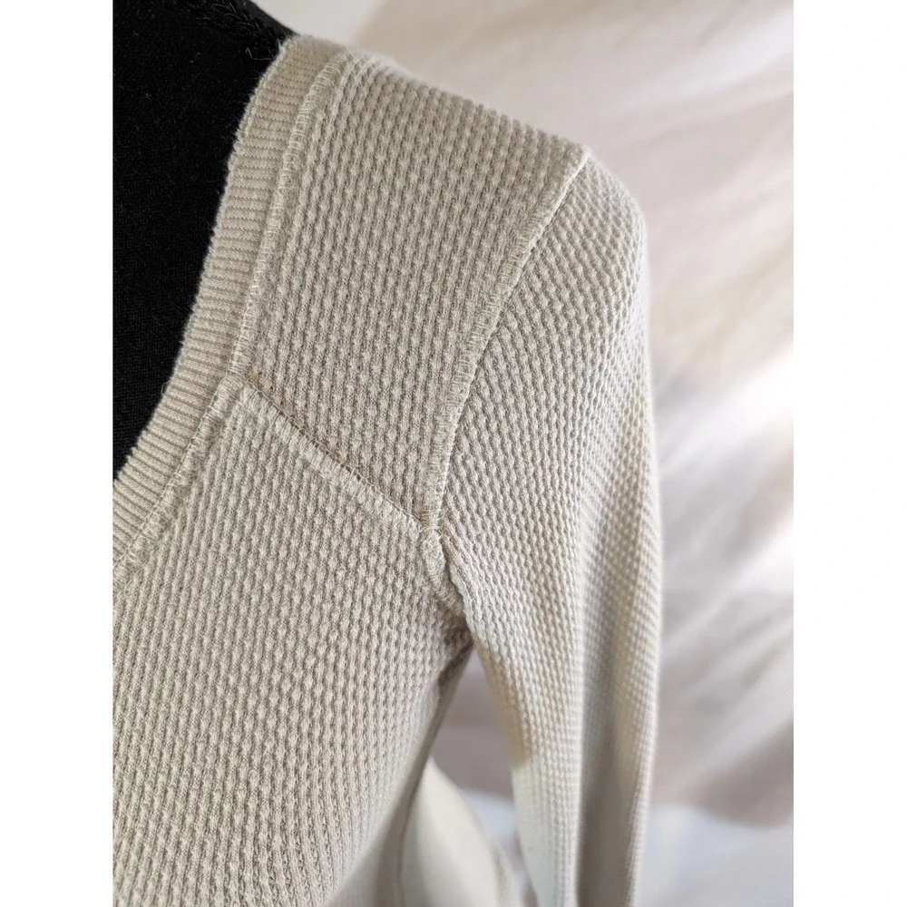 Free People Masquerade Embroidered Cuff Thermal Size XS Beige